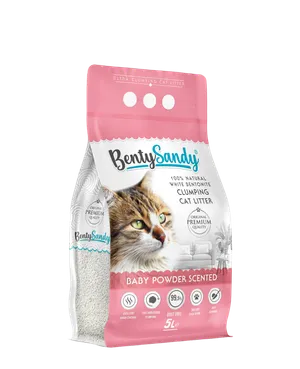 Arena para gatos Bentysandy Ultra absorbente y Ultra aglomerante 100% bentonita con aroma 5L/4.35Kg